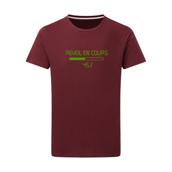 réveil en cours... loading... vert pomme -Flex vert pomme sur T-shirt SG  Burgundy  2XL