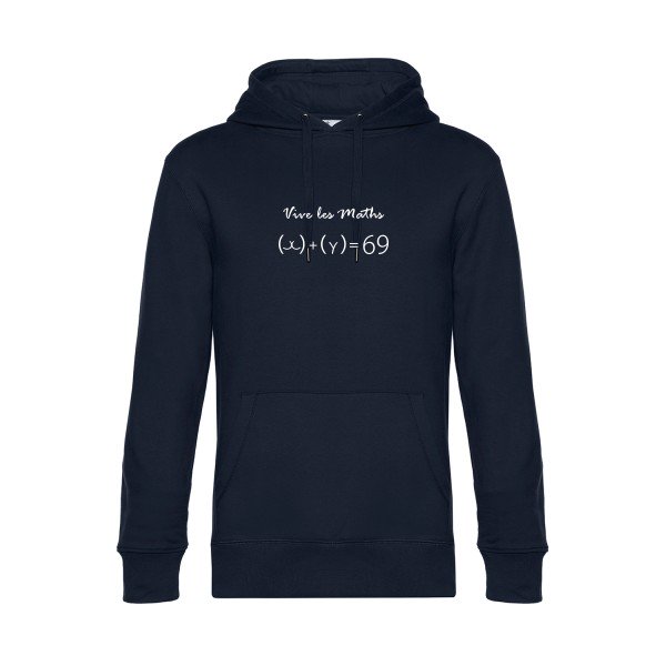 Vive-les-maths sweat shirt original Navy Blue flex Blanc impression Face