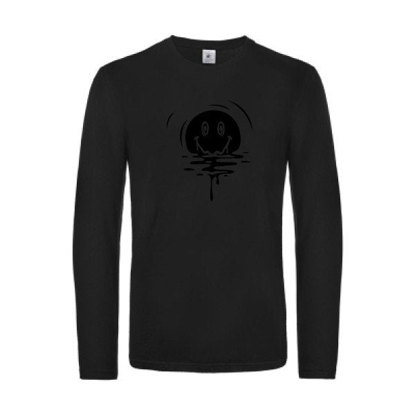 sun smile - t shirt- manches- longues- original- humour- Black impression Face