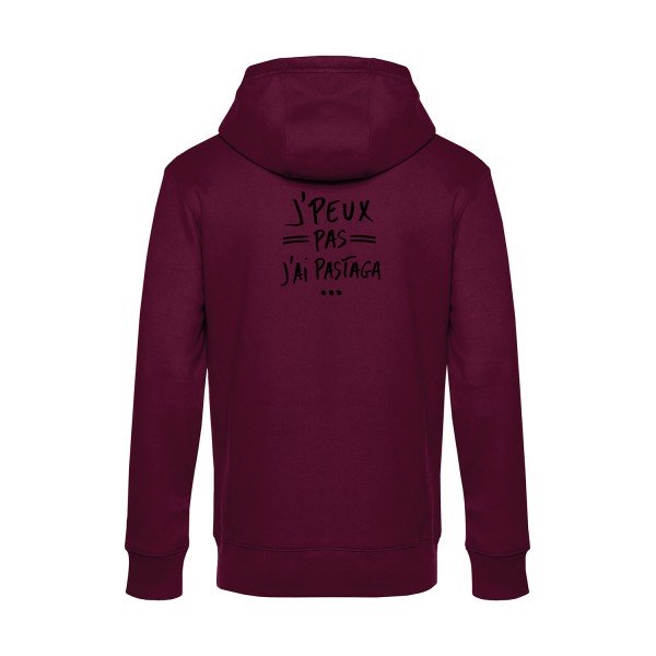 J-peux-pas-j-ai-pastaga sweat shirt original Burgundy flex Noir impression Dos