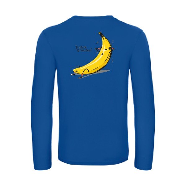 je-garde-la-banane-!-t-shirt-manches-longues-original-humour -Royal Blue
