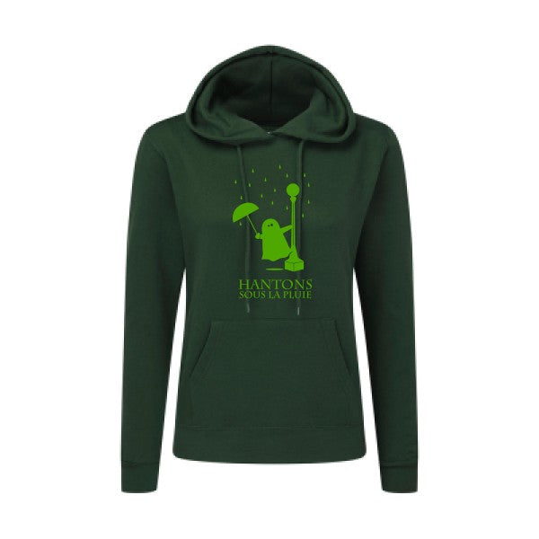 Hantons sous la pluie Vert pomme |Sweat original à capuche Femme