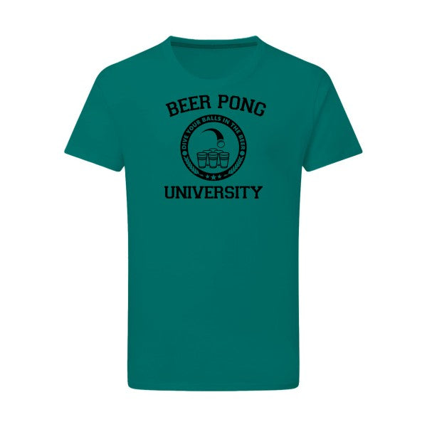 Beer Pong noir -Flex noir sur T-shirt SG  Emerald Green  2XL