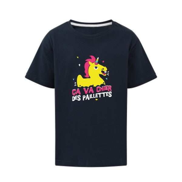 ça va chier des paillettes SG - Kids T-shirt enfant Navy Taille 140 (9-10/XL)