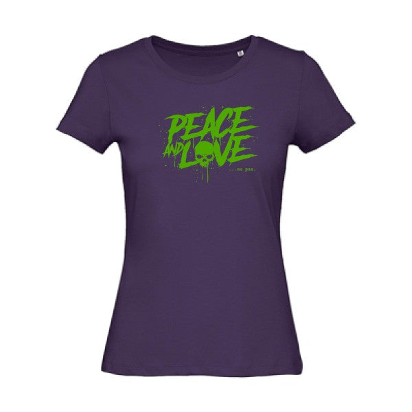 T shirt humour bio femme   femme bio|Peace or no peace Vert pomme 