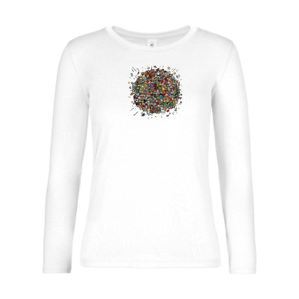 t-shirt lsl femme Planete-Pop-Culture-  White flex 