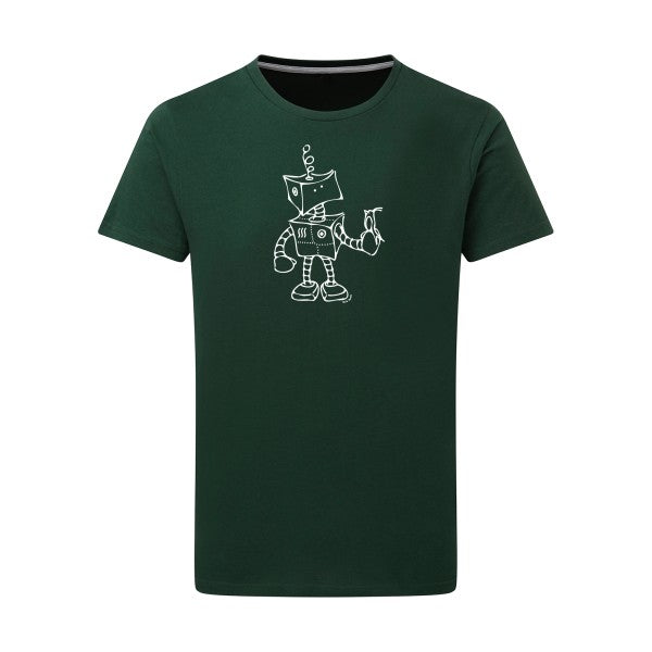 Robot & Bird - Flex Blanc Tshirt original Bottle Green  2XL