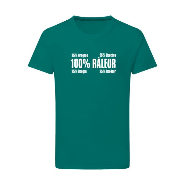 Râleur - Flex Blanc Tshirt original Emerald Green  2XL