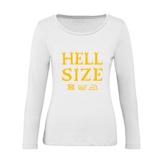 HELL SIZE ! jaune Or |   T shirt manches longues femme|100% bio