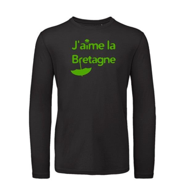 J'aime la Bretagne Vert pomme |T-shirt bio manches longues