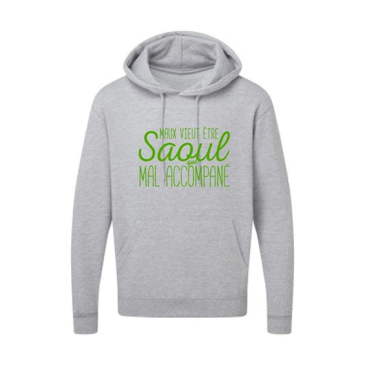 Maux vieut être Saoul Vert pomme |Sweat capuche imprimé homme