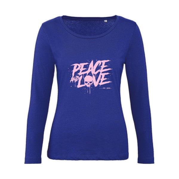 Peace or no peace Rose |   T shirt manches longues femme|100% bio