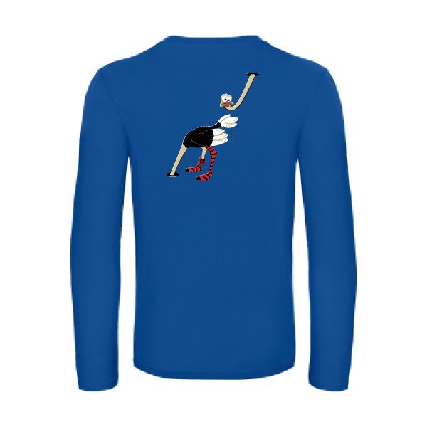 autruche-t-shirt-manches-longues-original-humour -Royal Blue