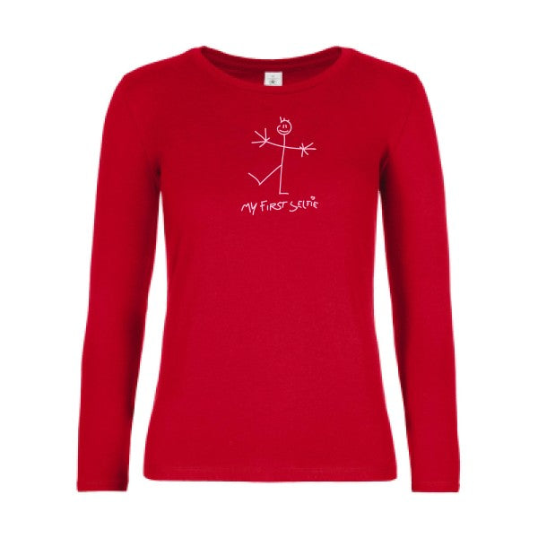 t-shirt lsl femme First-Selfie Red flex Rose