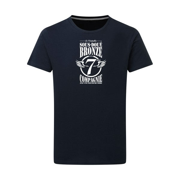 7ème Compagnie Crew Blanc -Flex Blanc sur T-shirt SG  Navy  5XL