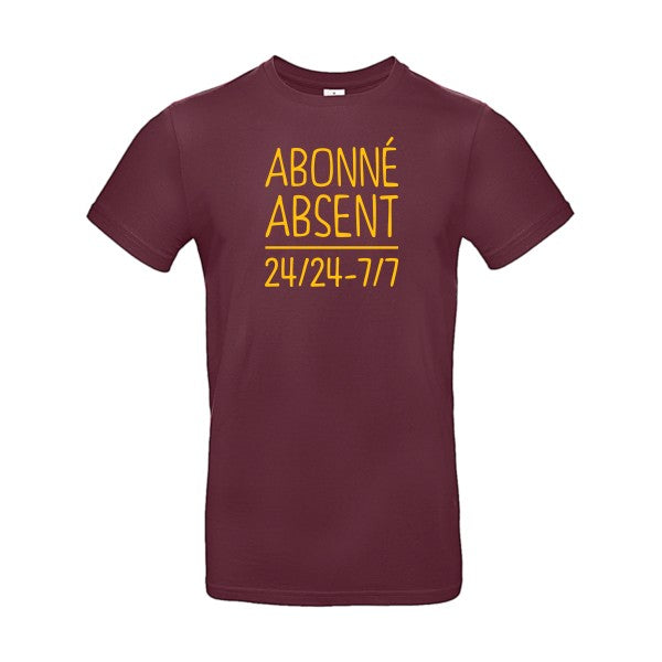 Abonné absentFlex jaune or - E190 T-shirt|Burgundy||2XL