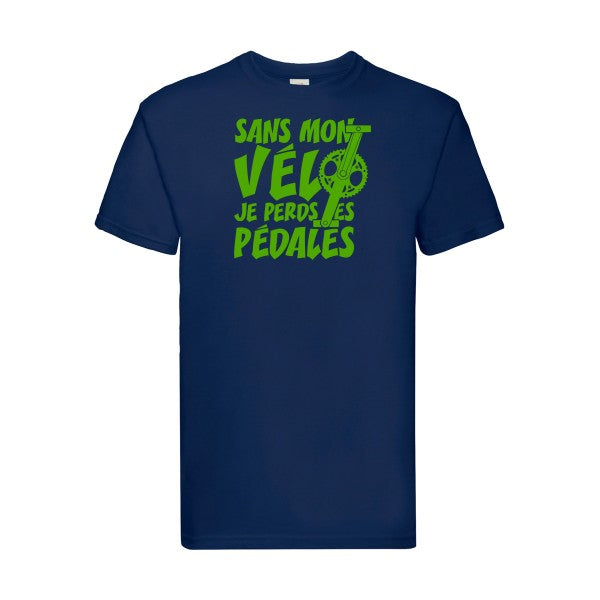 T-shirt|Sans mon vélo, je perds les pédales ! |Vert pomme|Fruit of the loom 205  G