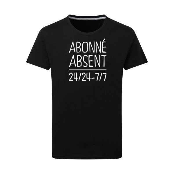 Abonné absent Blanc -Flex Blanc sur T-shirt SG  Dark Black  4XL