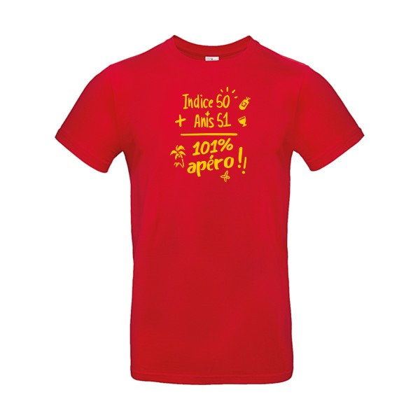 T-shirt humour original 101 Pourcent Apero T Shirt couleur Red