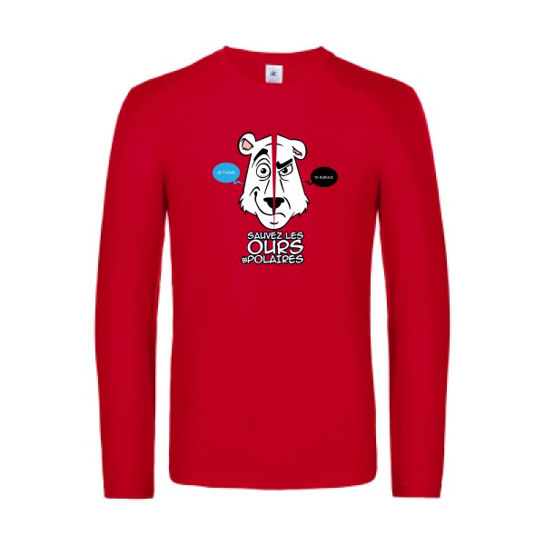 ours-bipolaires-unissez-vous-!-t-shirt-manches-longues-original-humour -Red