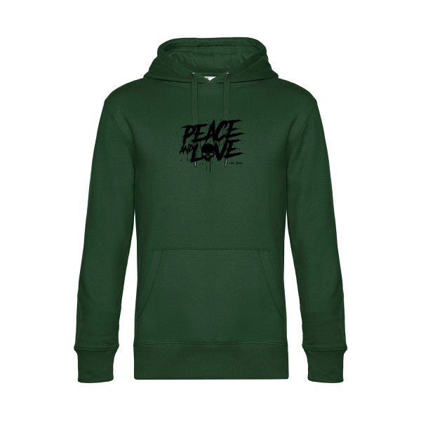 Peace-or-no-peace sweat shirt original Bottle Green flex Noir impression Face