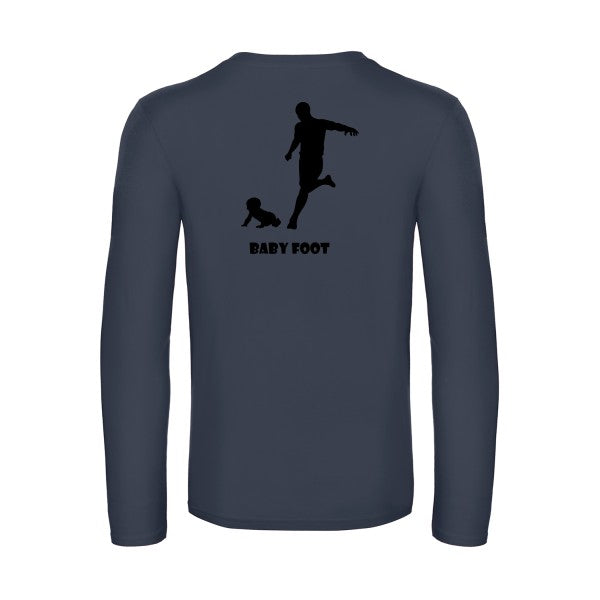 baby foot - t shirt- manches- longues- original- humour- Navy impression Dos