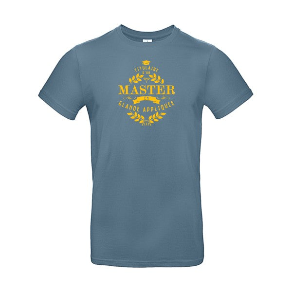 Master en glande appliquéeFlex jaune or - E190 T-shirt|Stone Blue||2XL