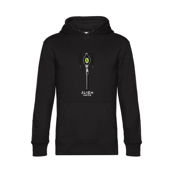 Alien-inside- Sweat à capuche original Black - RueDuTeeshirt