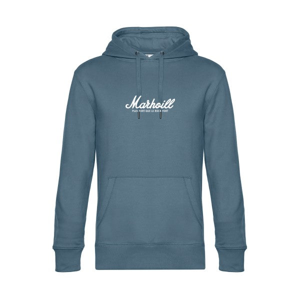 Rock-n-from- sweat shirt original nordic blue flex Blanc impression Face