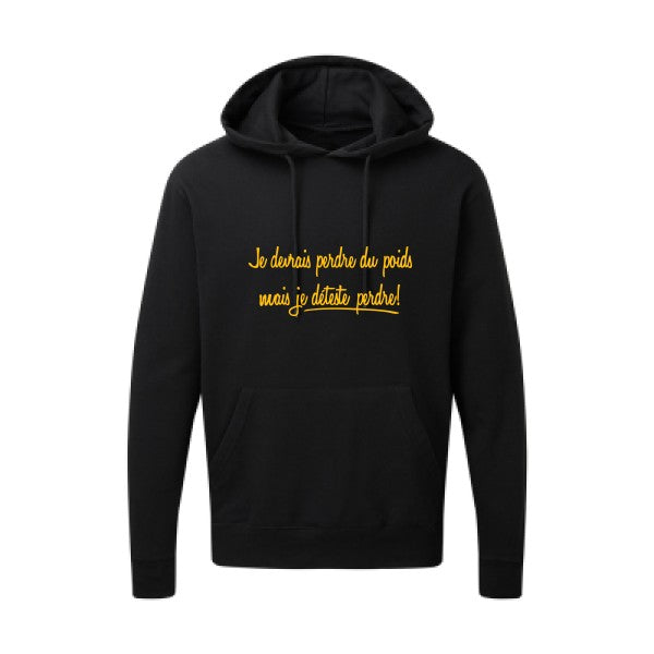 Né pour gagner jaune Or |Sweat capuche imprimé homme