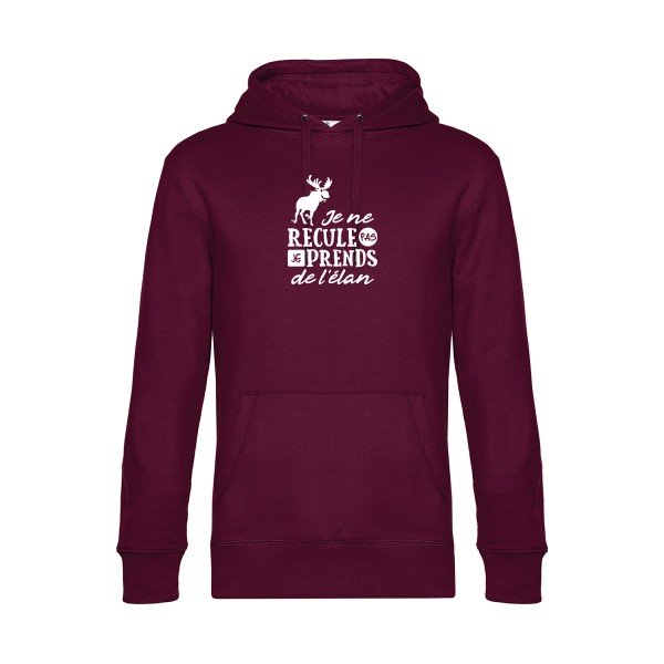 Prendre-de-l-elan sweat shirt original Burgundy flex Blanc impression Face