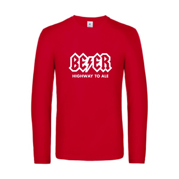 highway to ale - t shirt- manches- longues- original- humour- Red impression Face