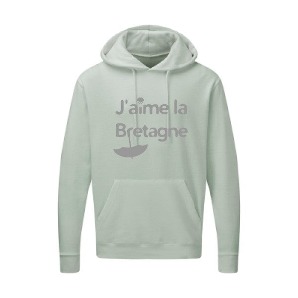 J'aime la Bretagne |Sweat  capuche humoristique Gris 