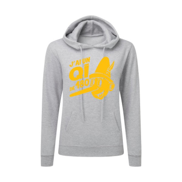 Quotient intellectuel jaune Or |Sweat original à capuche Femme