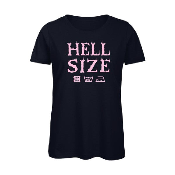 T shirt humour bio femme   femme bio|HELL SIZE ! Rose 