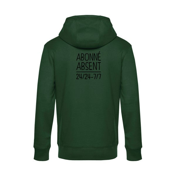 Abonne-absent sweat shirt original Bottle Green flex Noir impression Dos