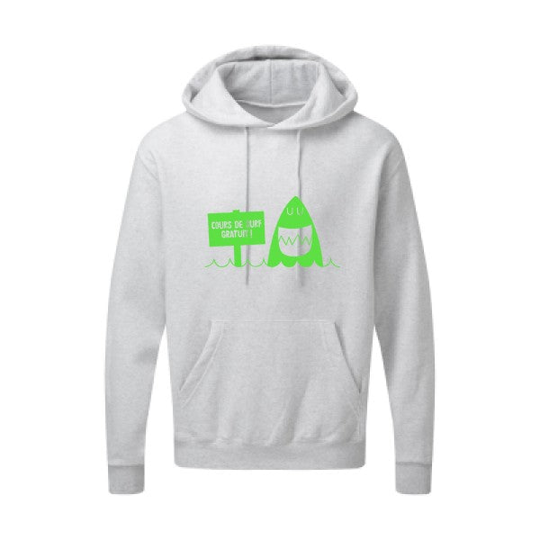 Cours de surf Vert fluo |Sweat capuche imprimé homme