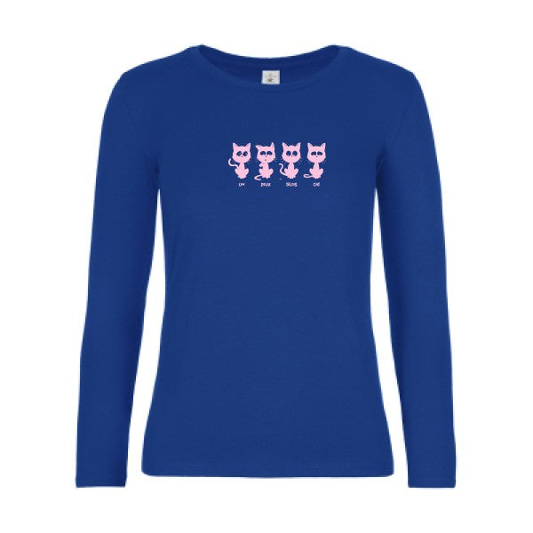 t-shirt lsl femme un-deux-trois-cat Royal Blue flex Rose