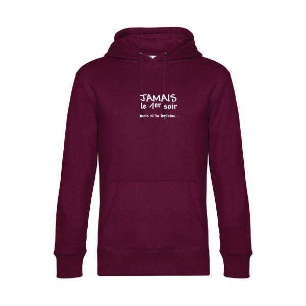 JAMAIS... sweat shirt original Burgundy flex Blanc impression Face