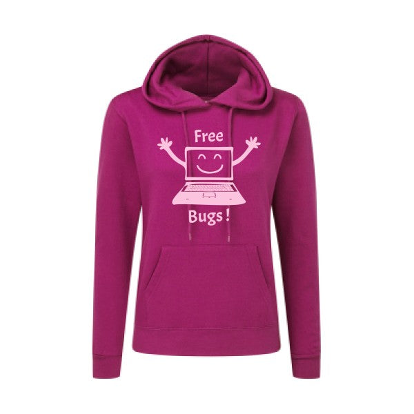 FREE BUGS ! Rose |Sweat original à capuche Femme