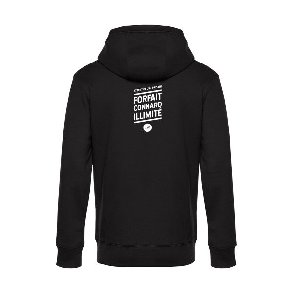 Forfait-connard-illimite sweat shirt original Black flex Blanc impression Dos