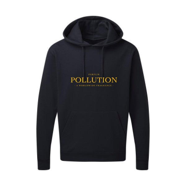 Parfum POLLUTION jaune Or |Sweat capuche imprimé homme