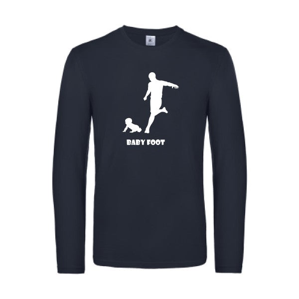 baby foot - t shirt- manches- longues- original- humour- Navy impression Face