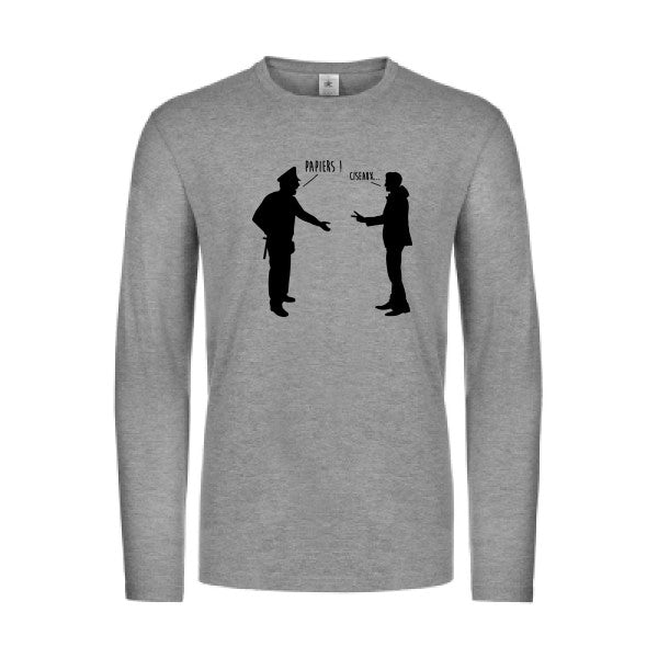 chifoumi - t shirt- manches- longues- original- humour- Sport Grey impression Face