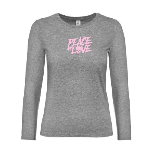t-shirt lsl femme Peace-or-no-peace Sport Grey flex Rose