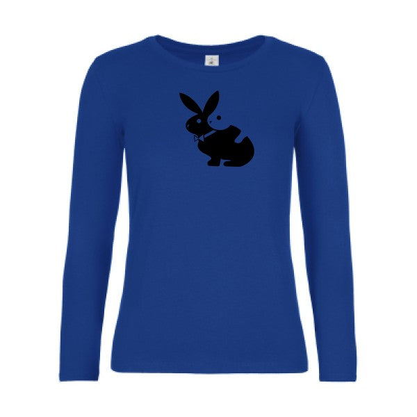 t-shirt lsl femme hot- Royal Blue flex Noir