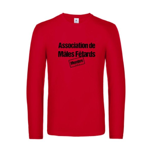 association de males fetards - t shirt- manches- longues- original- humour- Red impression Face