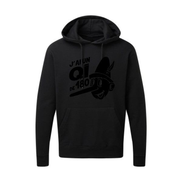 Quotient intellectuel |Sweat  capuche humoristique noir 