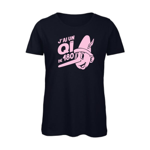 T shirt humour bio femme   femme bio|Quotient intellectuel Rose 