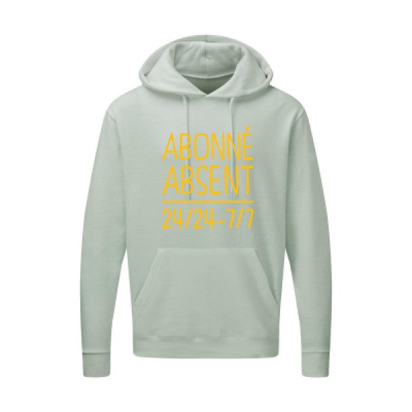 Abonné absent jaune Or |Sweat capuche imprimé homme